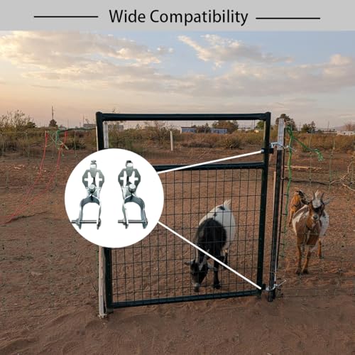 Heavy Duty T-Post Gate Hinge Kit, 1-5/8″Chain Link Fence Gate Post Hinge Pins, Galvanized Steel Easy Install Hardware for Farm, Garden, Backyard Gate