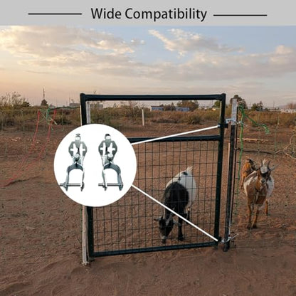 Heavy Duty T-Post Gate Hinge Kit, 1-5/8″Chain Link Fence Gate Post Hinge Pins, Galvanized Steel Easy Install Hardware for Farm, Garden, Backyard Gate