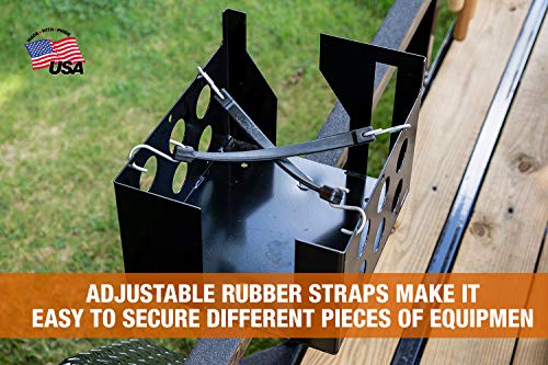 Buyers Products LT15 Black Multi-Rack Organizer For Landscape Trailers | Rubber Strap Rack Keeps Trimmers, Chainsaws, Blowers, And Lawn Tools Securely Stored On Open Or Enclosed Landscape Trailers