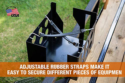 Buyers Products LT15 Black Multi-Rack Organizer For Landscape Trailers | Rubber Strap Rack Keeps Trimmers, Chainsaws, Blowers, And Lawn Tools Securely Stored On Open Or Enclosed Landscape Trailers