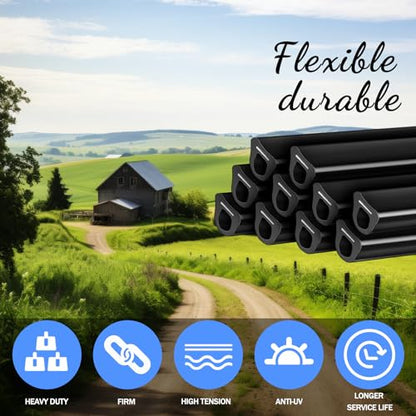 Pushglossy 20 Pcs 20" Electric Fence Underground Wire Insulator Corner Post