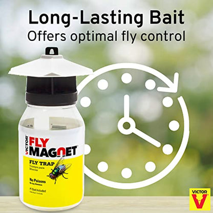 Terro T380 Outdoor Reusable Fly Magnet Fly Trap - Poison Free Trap with Bait (Pack of 2)