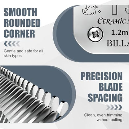 BILLAR® Detachable Pet Dog Grooming Clipper Ceramic Blades,Compatible with Size-15 Cut Length 3/64-Inch(1.2mm),Compatible with andis/Oster A5/Wahl KM10 Series Clippers（3PACK） - size: 15#-3PACK