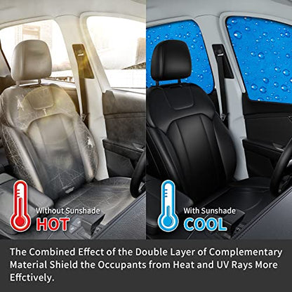 Aokway Magnetic Side Window Sun Shade -100% Block Light Car Window Shades - Car Privacy Curtains Universal Fit for Baby Naps, and Camping with UV Protection (Blue, Rear 2pcs) - color: blue, size: Rear Side 2Pcs