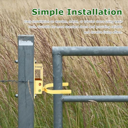 Instant Locking Gate Latch - Heavy-Duty One-Handed Automatic Spring Lock for Farm, Ranch & Backyard Gates | Easy Mount on Wood, Metal & Pipe Frames