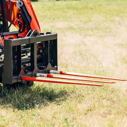 Titan Attachments HD Skid Steer Hay Frame Attachment, Three 39" Hay Spears, Rated 4,000 LB, Quick Tach Mounting, Hay Handing Equipment for Bobcat Tractors