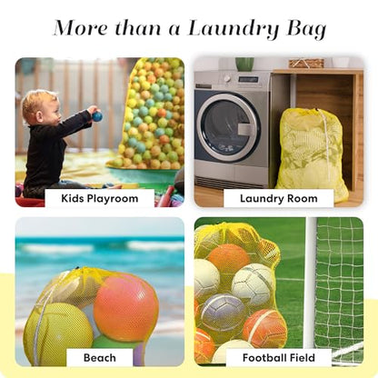 Handy Laundry Mesh XL Laundry Bag 24"x36" 2-Pack, Heavy Duty, Yellow - color: Yellow
