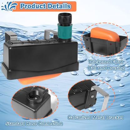 Water Trough Float Valve for Stock Tank,w/Hose Connector,Fit 3/4" NPT Hose - style: Stock Tank Float Valve with Connector-1PCS