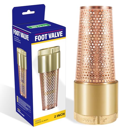 2 Inch Foot Valve for Irrigation Pump, One-Way With ZEBRA MUSSEL Strainer | No-Lead Brass Foot Valve