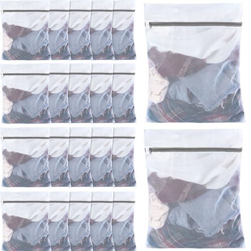36 Pieces Mesh Laundry Bags Fine Mesh Wash Bags with Zipper Machine Washable Lingerie Bags for Washing Delicates Clothes Garment Underwear Blouse Hosiery Socks Travel, 16 x 20 Inches (Gray) - color: Gray, size: 16 x 20 inches