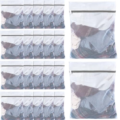36 Pieces Mesh Laundry Bags Fine Mesh Wash Bags with Zipper Machine Washable Lingerie Bags for Washing Delicates Clothes Garment Underwear Blouse Hosiery Socks Travel, 16 x 20 Inches (Gray) - color: Gray, size: 16 x 20 inches