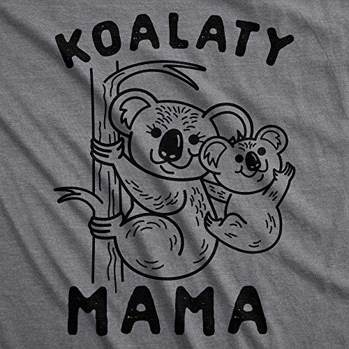 Funny Animal T Shirts for Mom Cute Mothers Day Tees with Funny Sayings Mama Bear Tees - color: Dark Heather Grey - Koalaty Mama, size: Medium