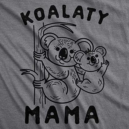 Funny Animal T Shirts for Mom Cute Mothers Day Tees with Funny Sayings Mama Bear Tees - color: Dark Heather Grey - Koalaty Mama, size: Medium