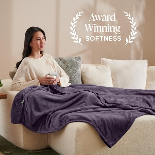 Bare Home Fleece Blanket Luxury Microplush (Full/Queen, Eggplant) - color: 15 - Eggplant, size: Full/Queen