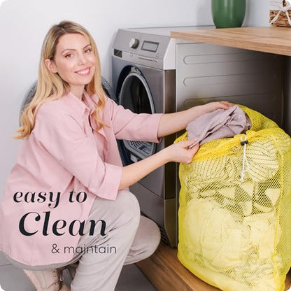 Handy Laundry Mesh XL Laundry Bag 24"x36" 2-Pack, Heavy Duty, Yellow - color: Yellow