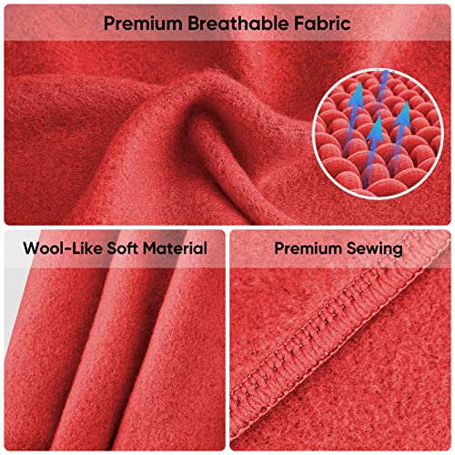 TICONN Neck Gaiter for Men Women, Cooling Bandana Face Mask Cover Gator - color: Candy Red-2pk, style: Fleece