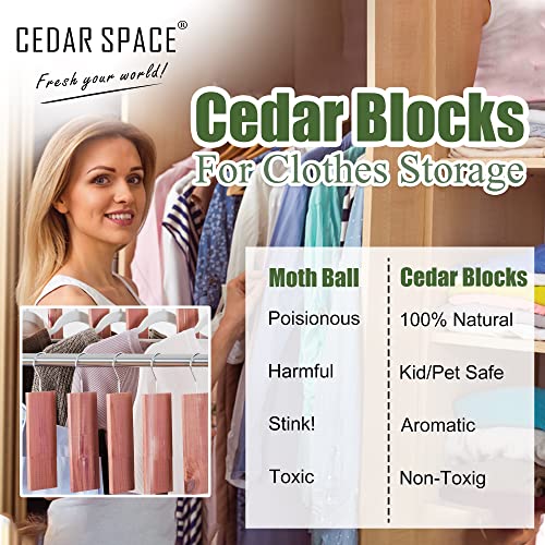 Cedar Space Cedar Blocks for Clothes Storage,80PCS Cedar Chips with Sachets - size: 80 Count (Pack of 1)