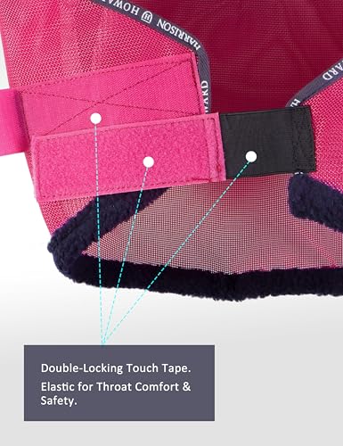 Harrison Howard All Round Mesh Horse Fly Mask UV Protective with Fleece Padded Edging Magenta M - color: Magenta, size: Medium (Arabian)