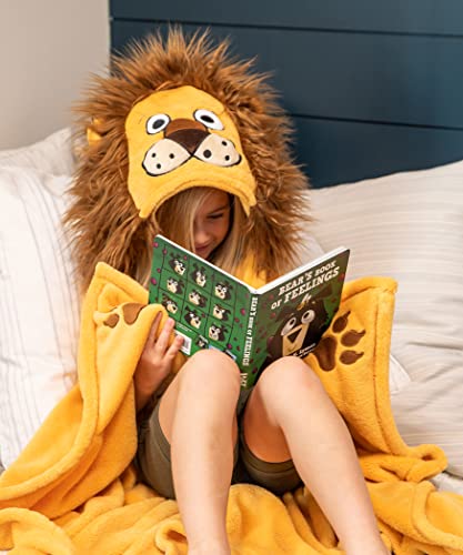 Lazy One Wearable Hooded Blanket for Kids, Animal Hooded Blanket (Lion) - color: Lion Hooded Blanket