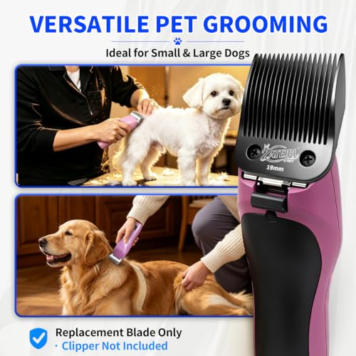 Size 3/4HT Detachable Pet Grooming Clipper Blade with Steel Cutter, 3/4 Inch (19 mm) Cut Length, Black, Compatible with Andis, Oster A5, Wahl KM10, 1 Pack - color: Black, size: 3/4HT 19mm
