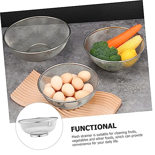 ULTECHNOVO Stainless Steel Fine Mesh Strainer for Kitchen Multifunctional Colander Handle for Straining Soybean Milk and Cooking Household Use - size: 24x24x10.3cm