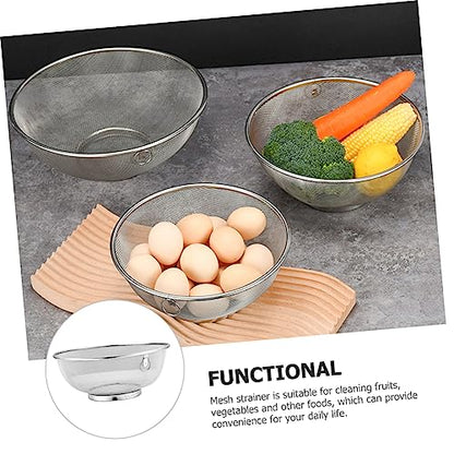 ULTECHNOVO Stainless Steel Fine Mesh Strainer for Kitchen Multifunctional Colander Handle for Straining Soybean Milk and Cooking Household Use - size: 24x24x10.3cm
