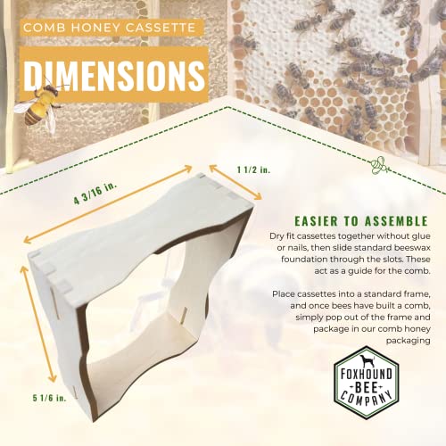 Foxhound Bee Co Comb Honey Cassette, Medium Frames - 40 Cassettes - size: Comb Cassette Medium Frame - 40 Pack