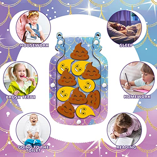 Qunclay Potty Training Jar with Stars for Toddlers,Mermaid Style - style: Mermaid Style