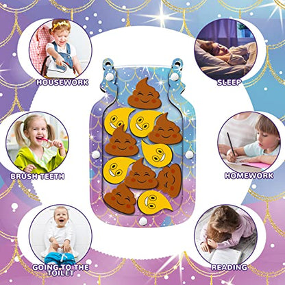 Qunclay Potty Training Jar with Stars for Toddlers,Mermaid Style - style: Mermaid Style