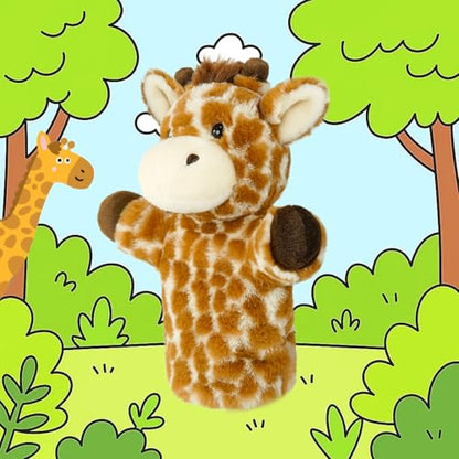 Giraffe Puppet Kids Hand Puppets Adults Large Safari Stuffed Animal for Story Time Teaching Educational Toy Adult Hands Fit Washable Stuffed Long Neck Cute Giraffe Plush Toys - color: Giraffe
