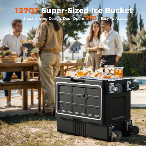 CAMMOO NSF 127QT Non-Electrical Catering Food Warmers with Casters | 304 Stainless Steel Latch, Insulated Food Carrier for 8 Full-Size Pans(NOT INCLUDED), Food Warmer Hot Boxes for Catering - size: 127Qt