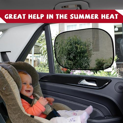 povtii 2PCS Car Window Shades, 21"×14" Side Window Screens Sun Shade Blocker for Your Child, Universal Glare Shield and UV Rays Protection Car Accessories Cling Window Cover (Transparent) - color: Transparent