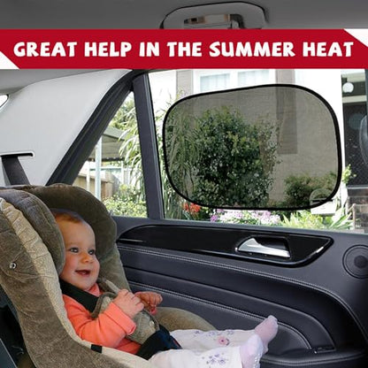 povtii 2PCS Car Window Shades, 21"×14" Side Window Screens Sun Shade Blocker for Your Child, Universal Glare Shield and UV Rays Protection Car Accessories Cling Window Cover (Transparent) - color: Transparent