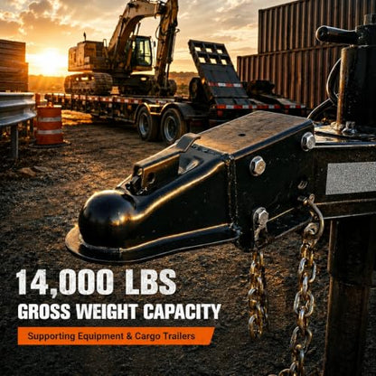 14000lb Straight Trailer Coupler for 2-5/16" Ball, 3" Wide | Fits 3" channel widths. Black e-coated steel designed for equipment and cargo trailers up to 14,000 lbs. - size: 2-5/16" Ball 3" Channel 14,000 lbs