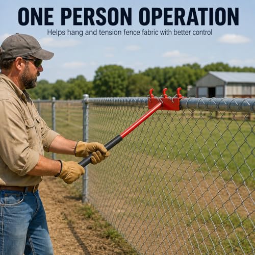 Chain Link Fence Stretcher Tool with 28-Inch Cable