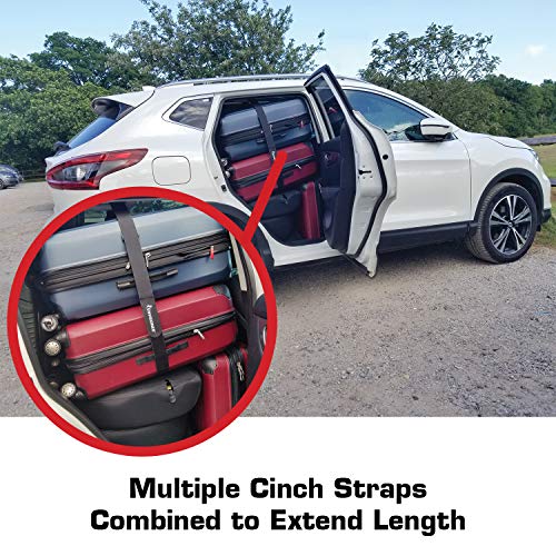 Reusable Cinch Straps 1" x 60" - 6 Pack Multipurpose Quality Hook and Loop Securing Straps (Black) - size: 1" x 60"