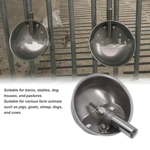 Automatic Pig Waterer, Stainless Steel Livestock Water Feeder with Special Valve System for Pigs Goats Sheep Dogs Cows (Small Size) - size: Small Size