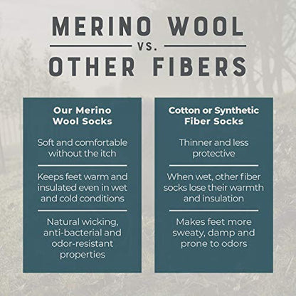 MERIWOOL Merino Wool Hiking Socks for Men and Women – 3 Pairs Midweight Cushioned – Warm n Breathable - color: Gray, size: Large