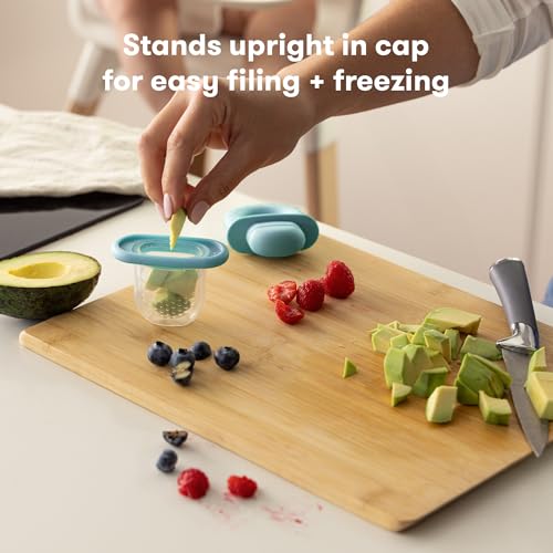 Frida Baby Push Pop Feeder, Baby Fruit Feeder, 3 Count, Blue, 3 Count, Blue - color: Blue