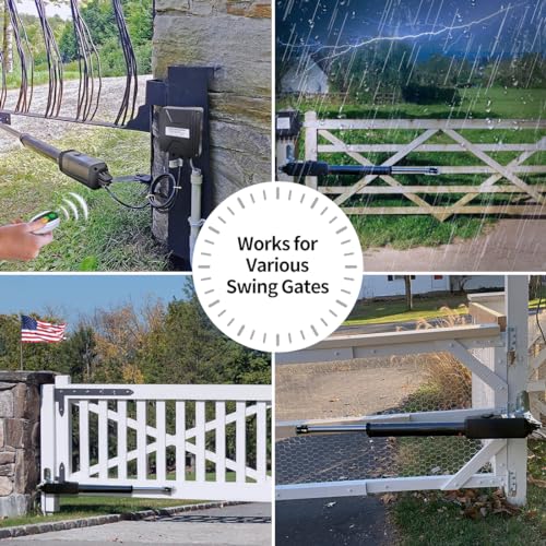 TOPENS A8131 Single Swing Gate Opener Heavy Duty | Up to 880lbs in Weight OR 18ft in Length, AC Powered, Easy DIY, Solar Compatible, Remote Control Included - size: 880lbs