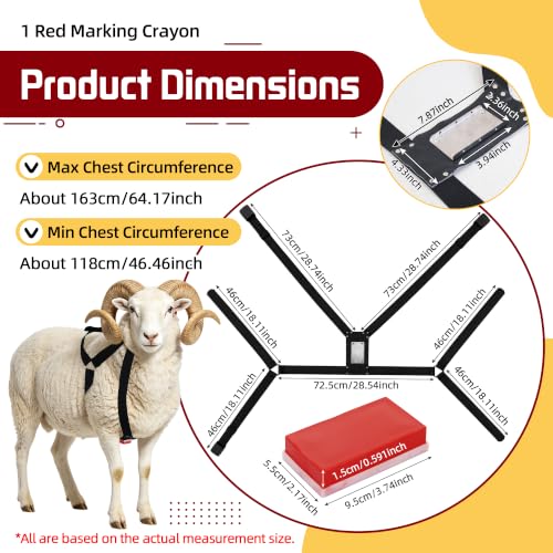 Ram Breeding Marking Harness &1 Marking Crayon for Goat Sheep,Red
