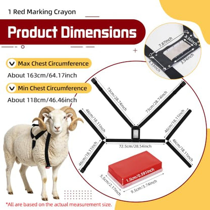 Ram Breeding Marking Harness &1 Marking Crayon for Goat Sheep,Red