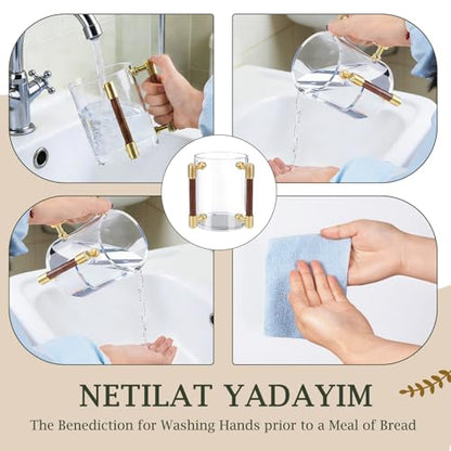 Judaica Hand Washing Cup for Netilat Yadayim with Dual Handles - color: HARDWARE