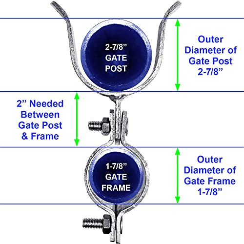 1-7/8" x 2-7/8" Chain Link Fence Gate Fork Latch - Fence Gate Latch - Galvanized Fence Gate Latch with Hole for Padlock - size: 1-7/8" X 2-7/8"