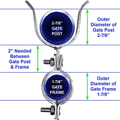 1-7/8" x 2-7/8" Chain Link Fence Gate Fork Latch - Fence Gate Latch - Galvanized Fence Gate Latch with Hole for Padlock - size: 1-7/8" X 2-7/8"