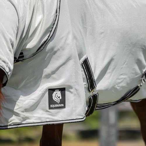 Equinavia Brisk Mesh Horse Fly Sheet with Neck Coverage, UV Protection - color: Silver Gray, size: 78 in