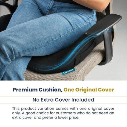 Cooling Seat Cushion for Tailbone Pain Relief, X Large Office Chair Cushion | Extra Large Cooling Office Chair Cushion and Coccyx Seat Cushion with a Breathable Cover to Ease Heat and Pressure (Black) - color: Cooling Black