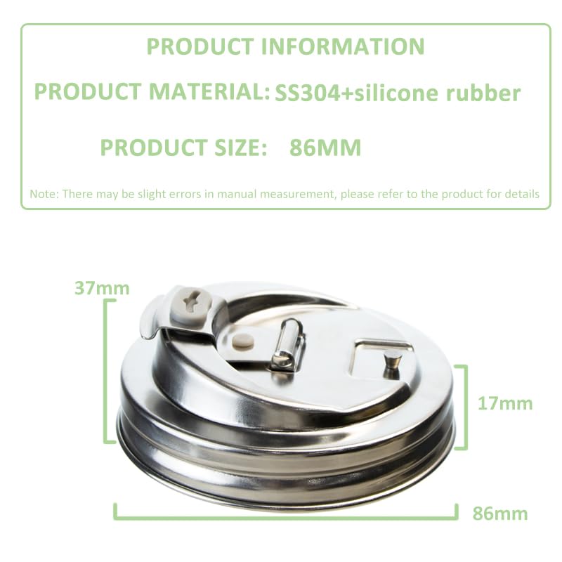 2PCS Mason Jar Drinking Lids,Stainless Steel Wide Mouth Mason Jar Sip Lid Accessories,Anticracking Leak Proof Seal Flip Cap Cover Airtight Accessories for Drink - style: Can