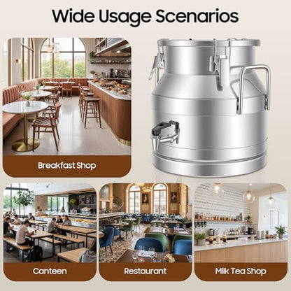 Stainless Steel Milk Can,10L-60L Milk Bucket Wine Pail Bucket with Faucet,Milk Can Tote Jug for Milk Wine Liquid Storage Container (5 Gal / 20 L with Faucet) - size: 5 Gal / 20 L With Faucet
