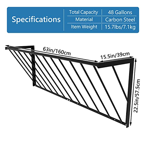 Horse Hay Feeder, 63'' Long Livestock Hay Feeder 48 Gallon Capacity - size: 63INCH